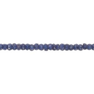Denim blue sapphire 1pkg1, hand-cut faceted rondelle bead 14 inch 3x2mm-4x2mm