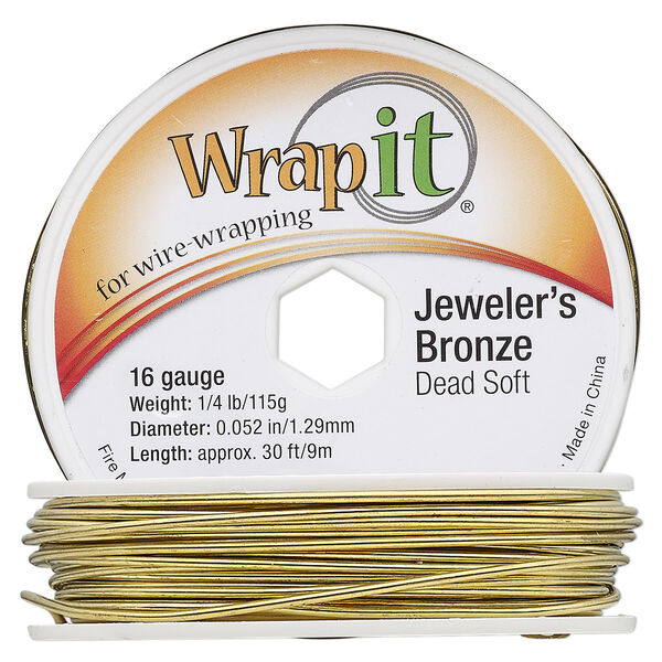Wire, Wrapit®, Jeweler's Bronze, dead-soft, round, 16 gauge. Sold per 1/4 pound spool, approximately 30 feet. image number 0