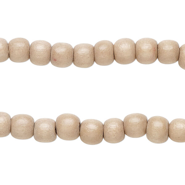 Taiwanese cheesewood 1pkg2, hand-cut round bead 15.5-16 inch medium tan 6mm image number 0