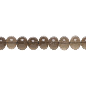 Smoky quartz 1pkg1, hand-cut rondelle / round bead 14 inch 6x4mm-7x6mm / 6-7mm