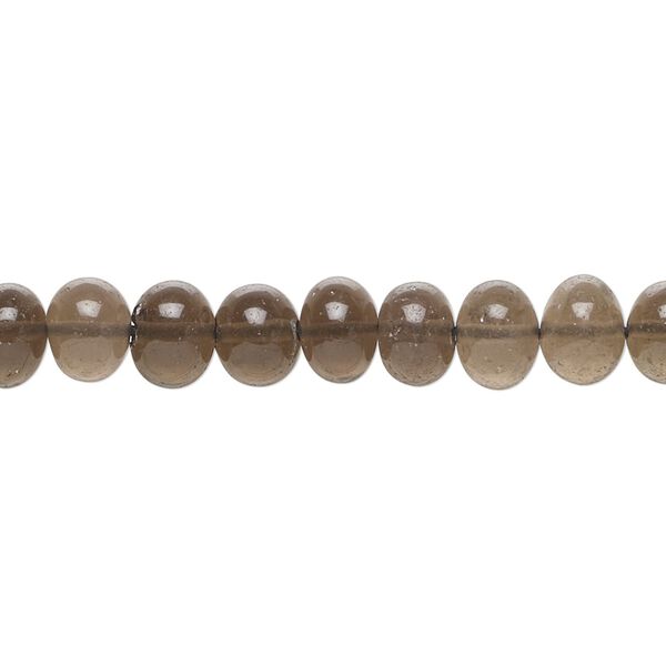 Smoky quartz 1pkg1, hand-cut rondelle / round bead 14 inch 6x4mm-7x6mm / 6-7mm image number 0