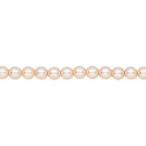 Pearl 50pk peach, Preciosa Czech crystal 4mm round