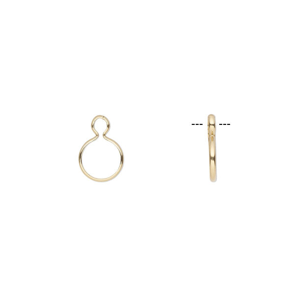 Drop, Wrap-Tite®, 14Kt gold-filled, 13mm round with 12mm round bezel setting. Sold individually. image number 0