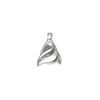 Bail, ice-pick, antiqued sterling silver, 11x8mm twisted leaf, 4mm grip length. Sold individually. image number 0