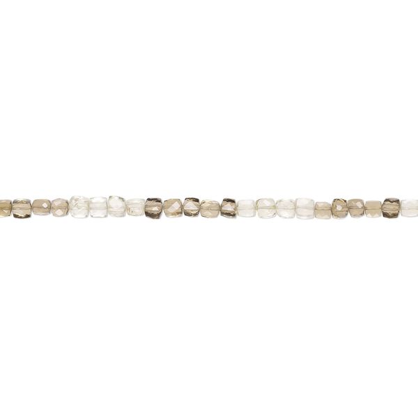 Multi-quartz 1pkg1, hand-cut faceted cube bead 10 inch 6x5mm-6x6mm image number 0