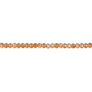 Spessartite garnet 1pkg1, hand-cut faceted round bead natural 15.5-16 inch 2-2.5mm