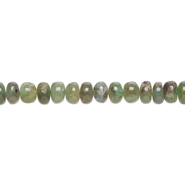 Emerald 1pkg1, hand-cut rondelle bead C- grade, 15 inch 5x3mm-6x5mm image number 0