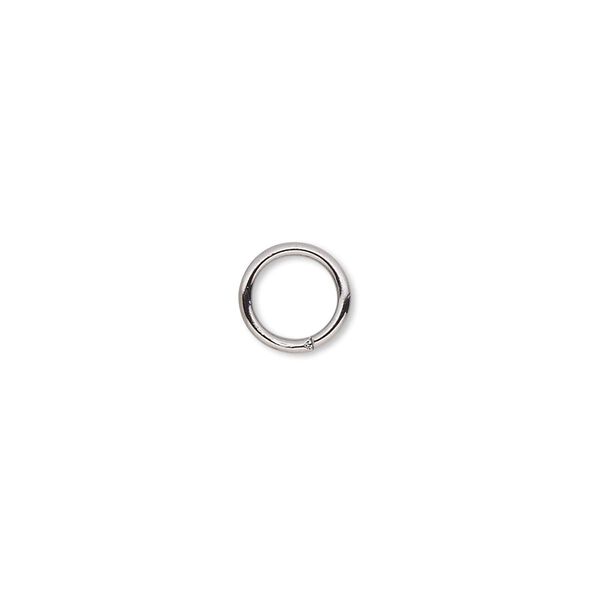 Jump ring, gunmetal-plated brass, 8mm round, 5.4mm inside diameter, 16 gauge. Sold per pkg of 100. image number 0