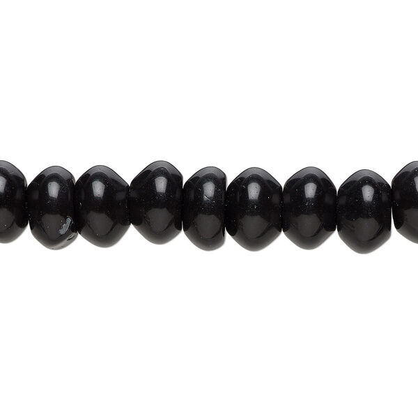 Black obsidian 1pkg10, saucer bead natural B grade, 8x5mm image number 0