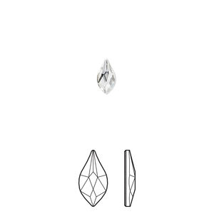 Flat back 12pk crystal foil back, Crystal Passions® 7.5x4mm flame 2205