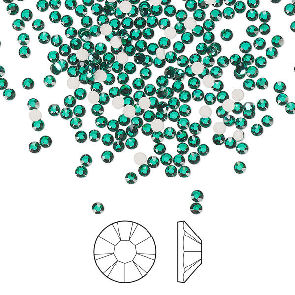 Flat back 1440pk emerald foil back, Preciosa MAXIMA Czech crystal rhinestone 1.7-1.9mm chaton rose round SS5 image number 0