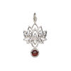 Garnet / sterling silver 1pkg1, antiqued lotus drop natural 22.5x14.5mm image number 1