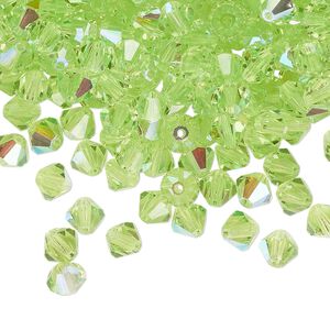 Bead 144pk limecicle AB, Preciosa Czech crystal 5mm bicone
