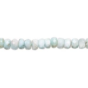 Larimar 1pkg1, hand-cut faceted rondelle bead natural 13 inch 5x2mm-6x4mm