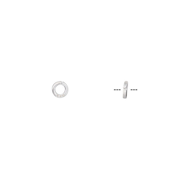 Jump ring, sterling silver, 4mm round square wire, 2.4mm diameter, 20 gauge. Sold per pkg of 20. image number 0
