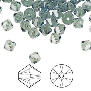 Bead 360pk erinite, Swarovski® 6mm XILION bicone 5328