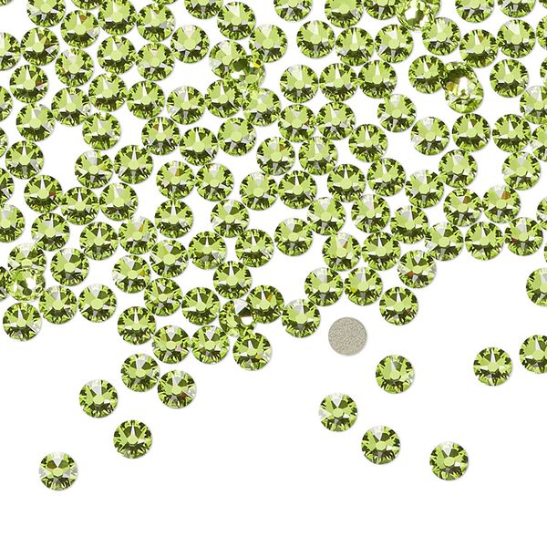 Flat back 144pk citrus green foil back, Crystal Passions® 3-3.2mm round SS12 2088 image number 0