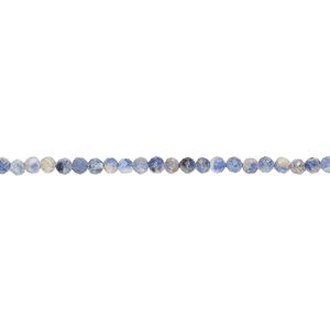 Sodalite 1pkg1, hand-cut faceted round bead natural 12 inch 2mm