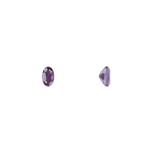 Amethyst 1pkg2, hand-cut faceted oval gem natural 5x3mm