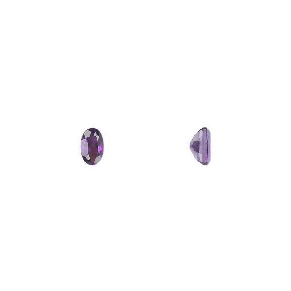 Amethyst 1pkg2, hand-cut faceted oval gem natural 5x3mm image number 0