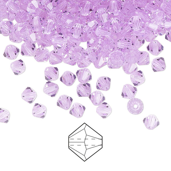 Bead 144pk violet, Preciosa Czech crystal 4mm bicone image number 0