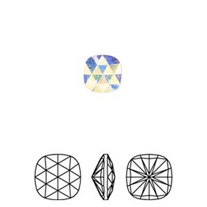 Fancy stone 2pk crystal AB foil back, Crystal Passions® 8mm rose cut cushion 4471
