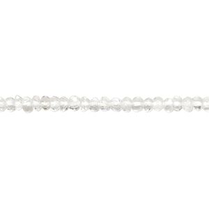 Quartz crystal 1pkg1, hand-cut faceted rondelle bead natural 13 inch 3x1mm-4x3mm