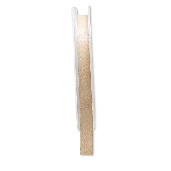 Cord, leather, tan, 8mm flat. Sold per 5-yard spool. image number 0