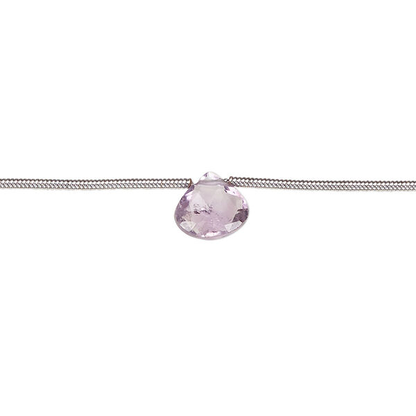 Amethyst 1pkg6, hand-cut top-drilled faceted puffed teardrop bead natural B- grade, 7x6mm-8mm image number 0