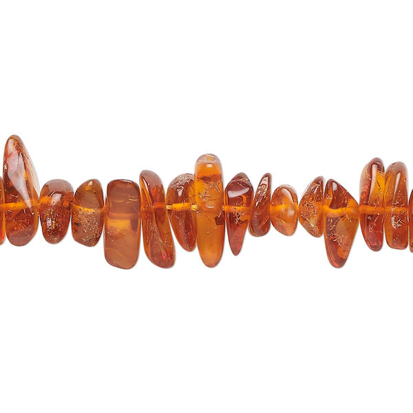 Bead, amber (heated), small chip, Mohs hardness 2 to 2-1/2. Sold per 15-1/2" to 16" strand. image number 0