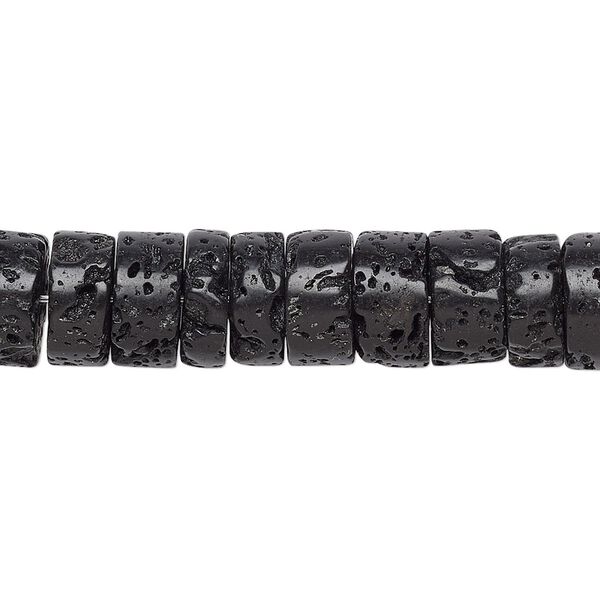 Black lava 1pkg10, heishi bead 10x5mm image number 0