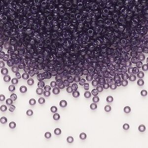 Seed bead, Dyna-Mites™, glass, pkg/1/2kg, #11 round, transparent amethyst purple, (11 11/0 RR).