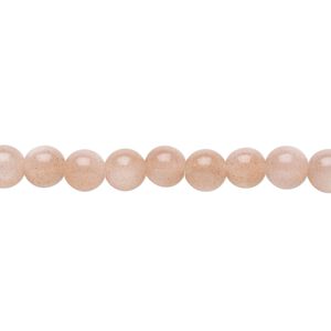 Pink flake moonstone 1pkg1, round bead natural 8 inch 6mm