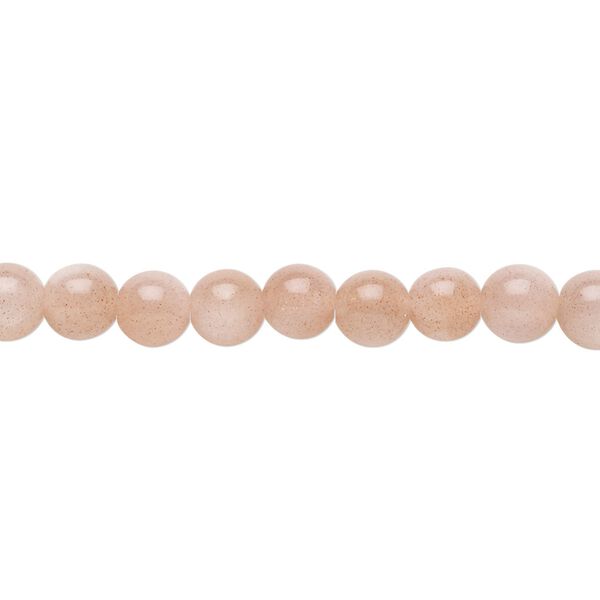 Pink flake moonstone 1pkg1, round bead natural 8 inch 6mm image number 0