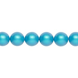 Pearl 50pk iridescent dark turquoise, Crystal Passions® 8mm round 5810