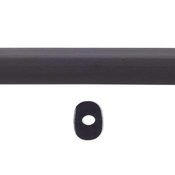 Cord, silicone, black, 10x8mm oval with 2.5mm hole. Sold per pkg of 1 yard. image number 0