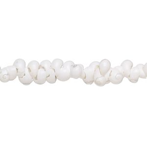 Bead, mongo shell (bleached), 5x3mm-7x4mm shell, Mohs hardness 3-1/2. Sold per 34-inch strand.