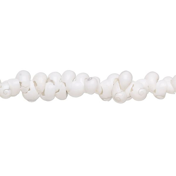 Bead, mongo shell (bleached), 5x3mm-7x4mm shell, Mohs hardness 3-1/2. Sold per 34-inch strand. image number 0