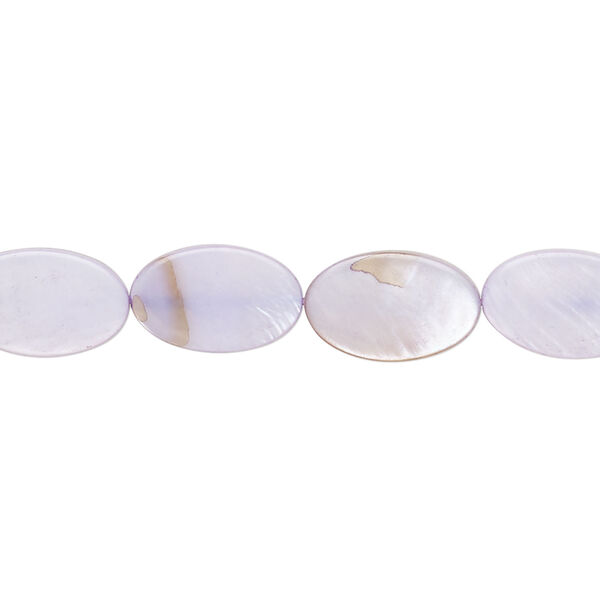 Mother-of-pearl shell 1pkg1, flat oval bead 15 inch lavender 13x8mm image number 0