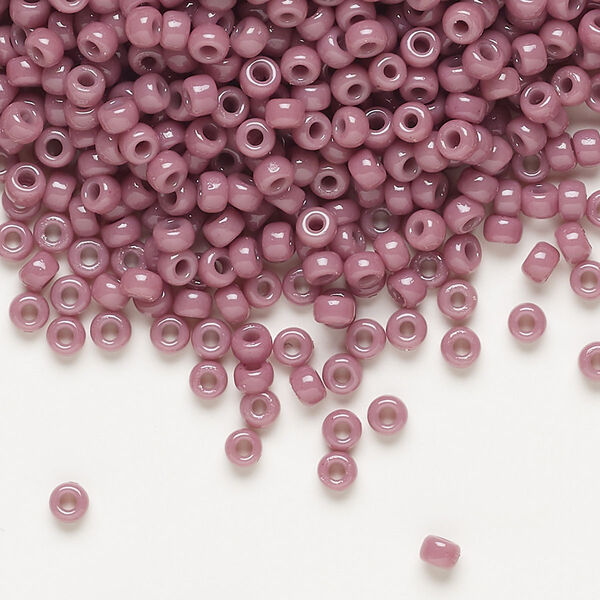 Seed bead, Miyuki, glass, pkg/50g, #8 rocaille, Duracoat® opaque outside dyed hydrangea, (RR-4487). image number 0