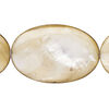 Mother-of-pearl shell 1pkg1, flat oval bead 14 inch sand 44x29mm-45x30mm image number 0