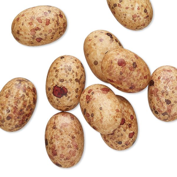 Cabochon, coated acrylic, opaque multicolored, 14x10mm non-calibrated oval with speckles. Sold per pkg of 10. image number 0