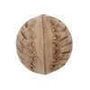 Bead, leather, brown, 23-27mm round with etched weave design. Sold individually. image number 0