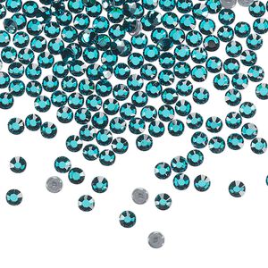 Flat back, Dance With Me™ crystal hotfix rhinestone, blue zircon, foil back, 2.7-2.9mm rose, SS10. Sold per pkg of 144 (1 gross).