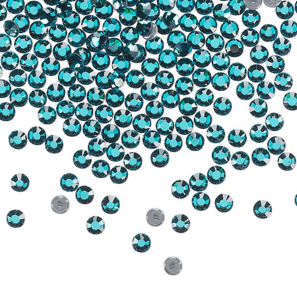 Flat back, Dance With Me™ crystal hotfix rhinestone, blue zircon, foil back, 2.7-2.9mm rose, SS10. Sold per pkg of 144 (1 gross). image number 0