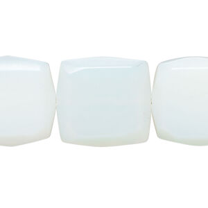 Bead, sea "opal" glass (manmade) 1pkg1, 19-20mm rounded flat square, 15 inches.