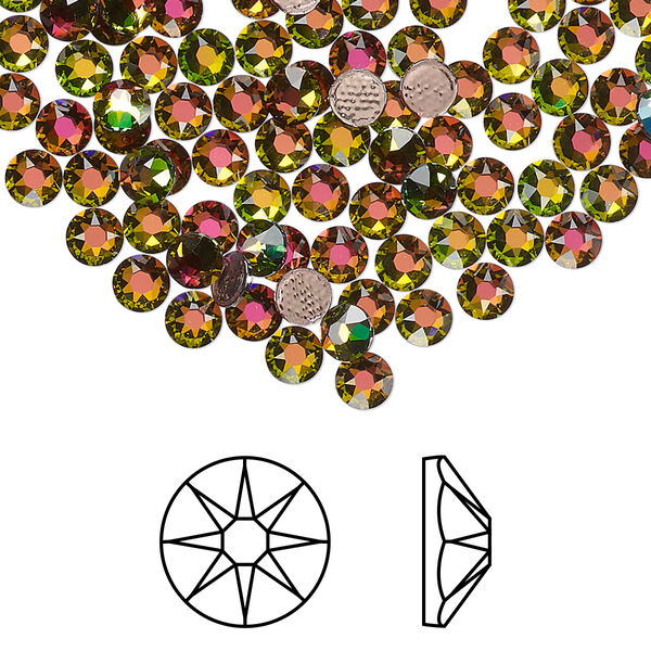 Flat back 144pk crystal vitrail medium foil back, Crystal Passions® hotfix 3.8-4mm round SS16 2078 image number 0