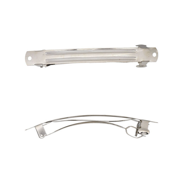 Barrette, nickel-plated steel, 100x10mm with 2 holes. Sold per pkg of 100. image number 0