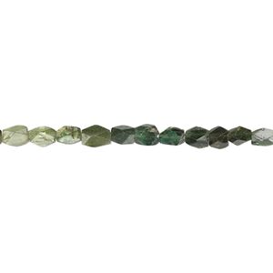 Green tourmaline 1pkg1, hand-cut faceted flat rectangle bead natural 14 inch 3x3mm-6x4mm