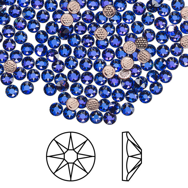Flat back 1440pk crystal heliotrope foil back, Swarovski® hotfix 3-3.2mm round SS12 2078 image number 0